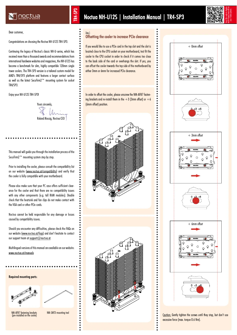Página 1 del manual Manual de usuario Noctua NH-U12S TR4-SP3