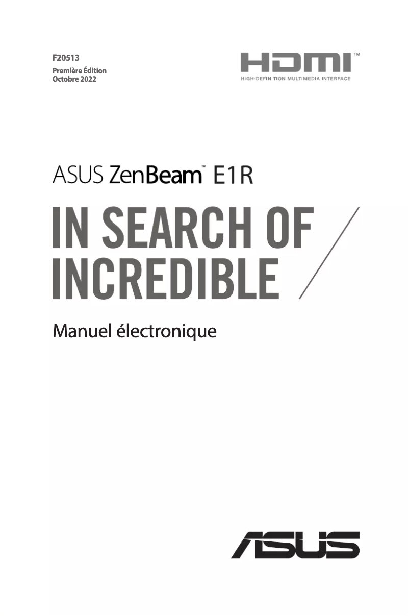 Page n°1 - Manuel utilisateur Asus ZenBeam E1R Mini