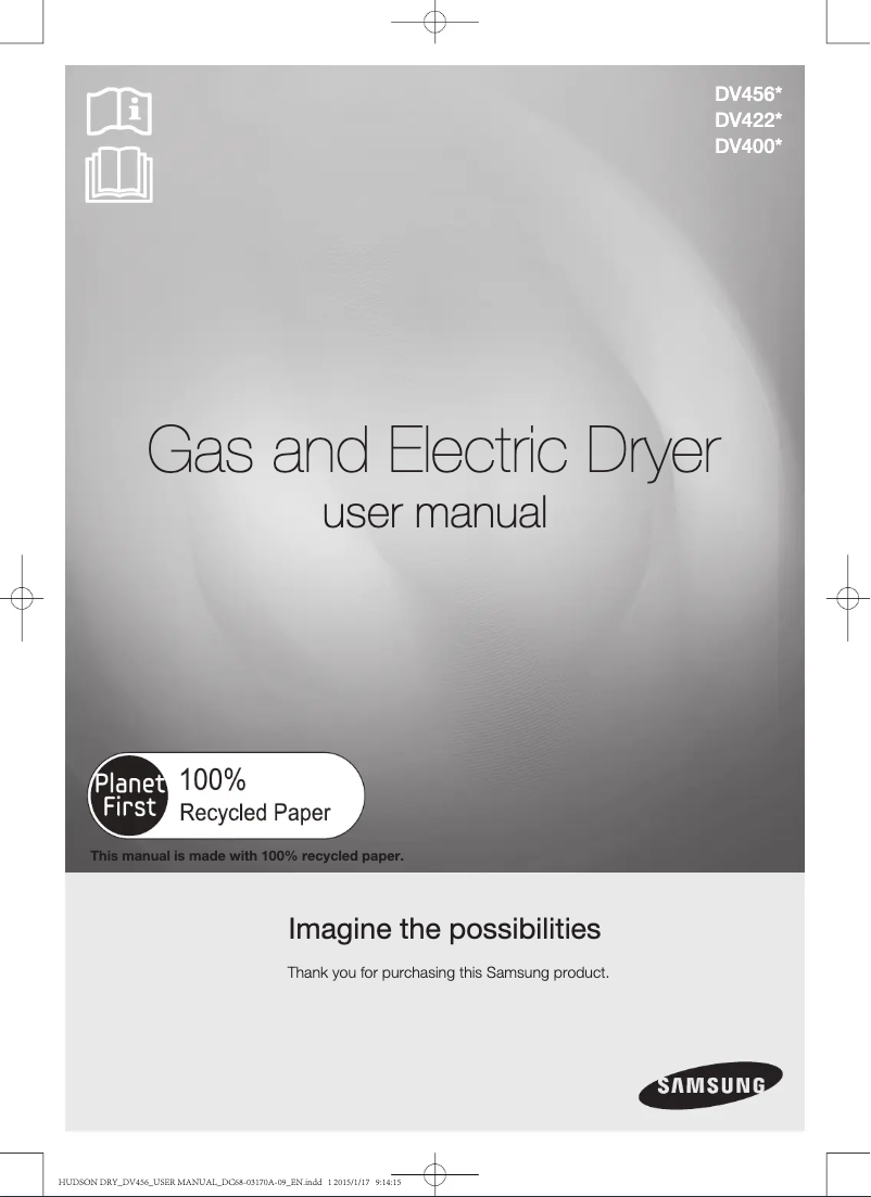 Page n°1 - Guide d'installation Samsung DV400EWHDWR