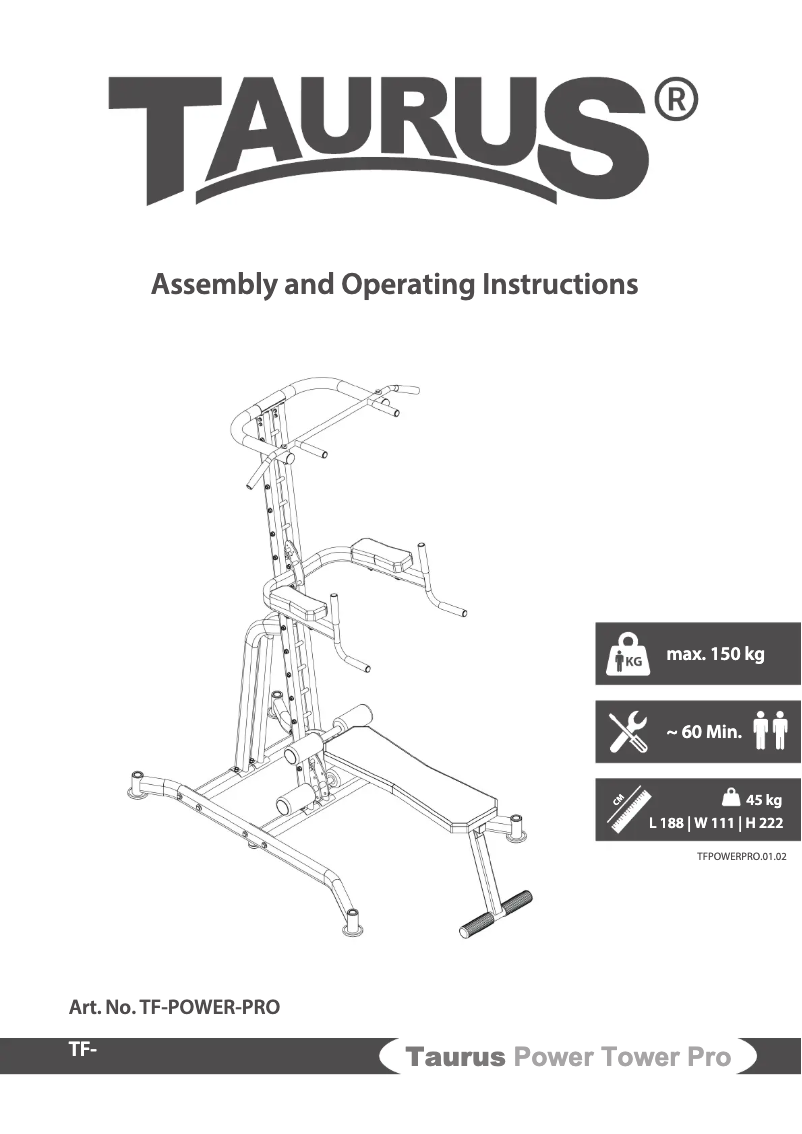Page n°1 - Manuel utilisateur Taurus Power Tower Pro