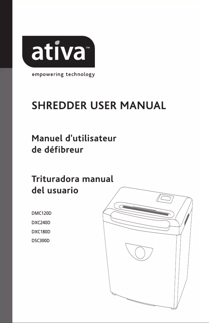 Page n°1 - Manuel utilisateur Ativa DXC180D