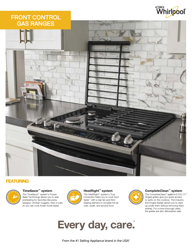 Page 1 de la notice Fiche technique Whirlpool WEG515S0FS