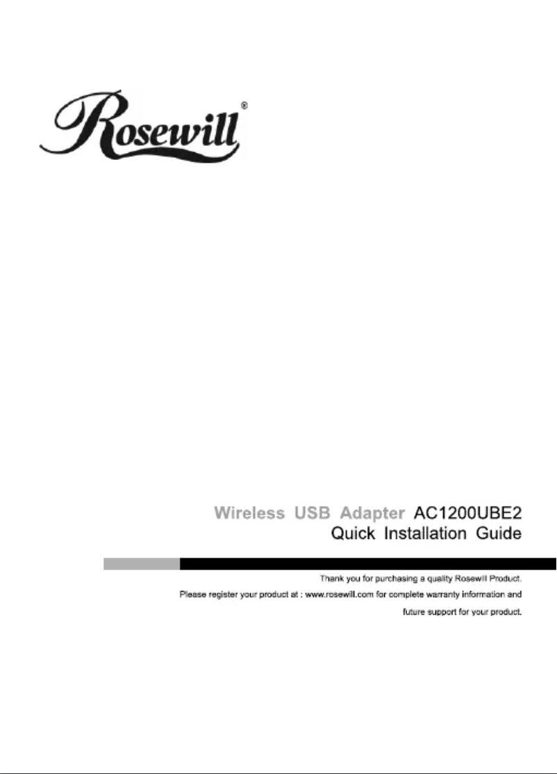 Page 1 de la notice Manuel utilisateur Rosewill AC1200UBE2