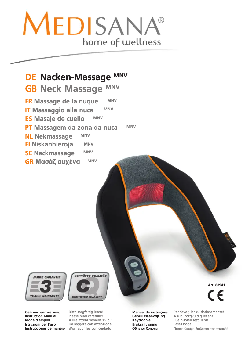 Page 1 de la notice Manuel utilisateur Medisana MNV