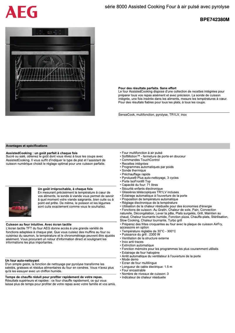 Imagen de la primera página del manual del dispositivo BPE742380M