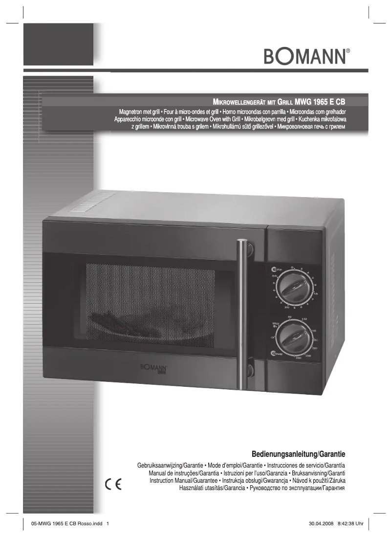 Page 1 de la notice Manuel utilisateur Bomann MWG 1965 E CB