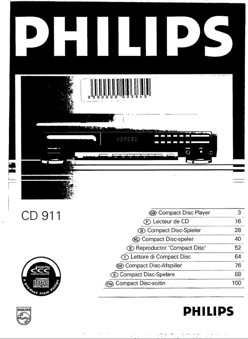 Page 1 de la notice Manuel utilisateur Philips CD911