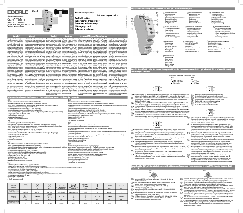 Page 1 de la notice Manuel utilisateur Eberle DA-F 56519