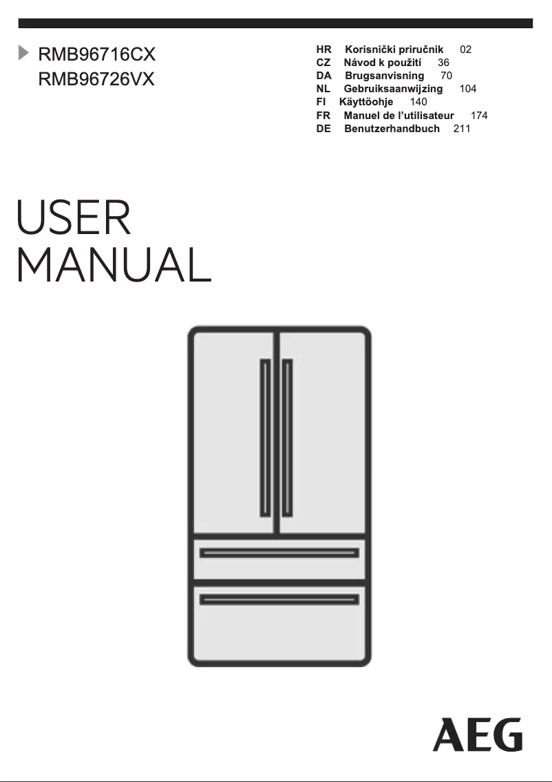 Page 1 de la notice Manuel utilisateur AEG RMB96726VX