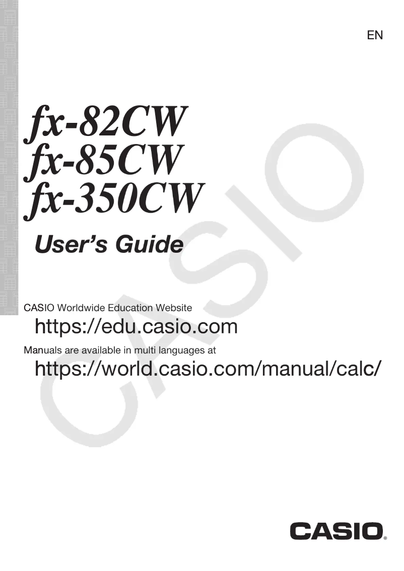 Page 1 de la notice Manuel utilisateur Casio fx-85CW