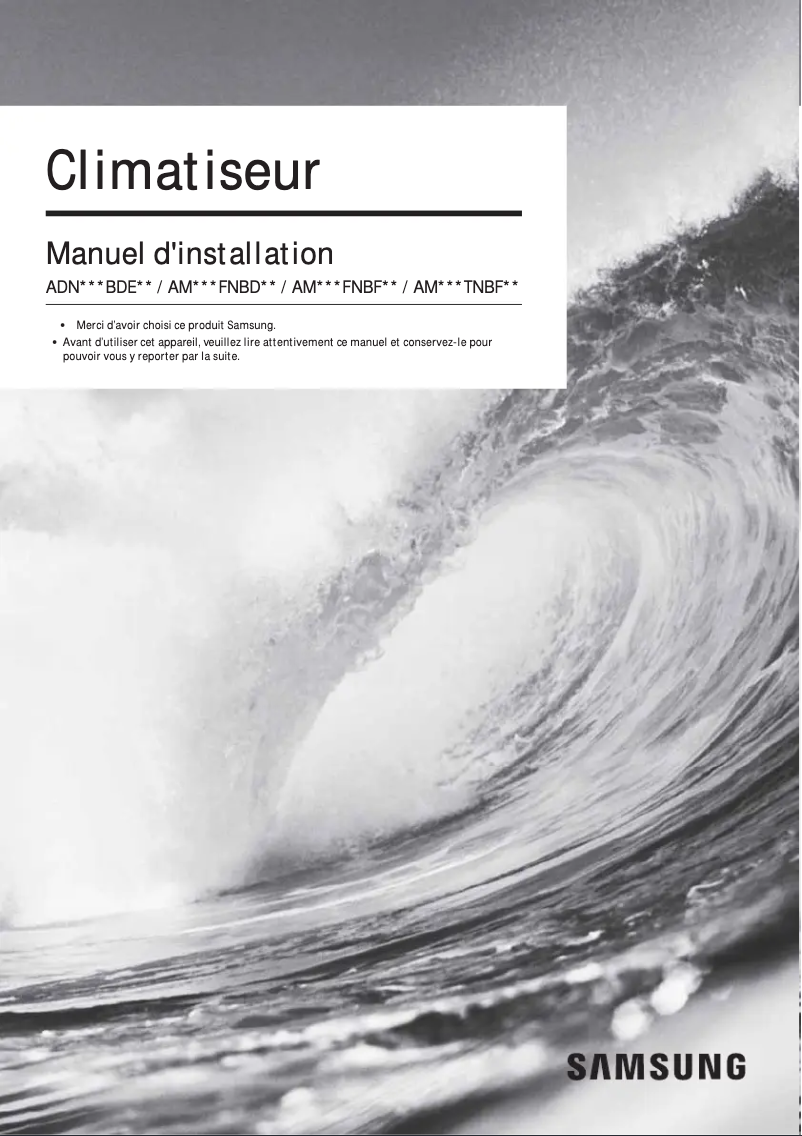 Page 1 de la notice Manuel utilisateur Samsung AM160FNBDEH/EU