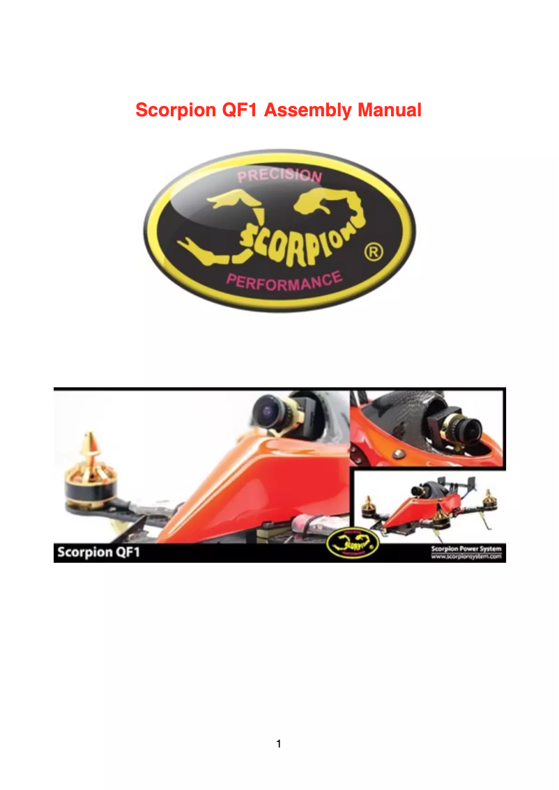 Page 1 de la notice Manuel utilisateur Scorpion QF1