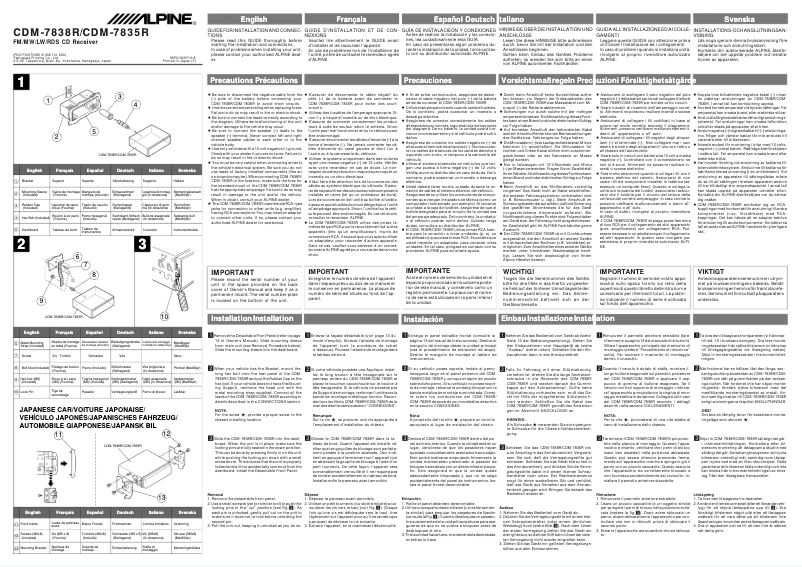 Image de la première page du manuel de l'appareil CDM-7835R