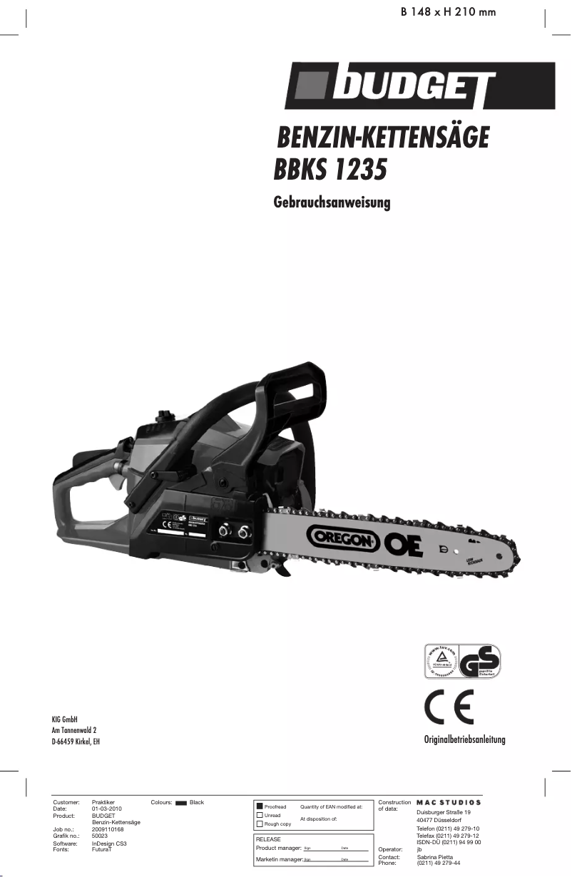 Page n°1 - Manuel utilisateur Budget BBKS 1235