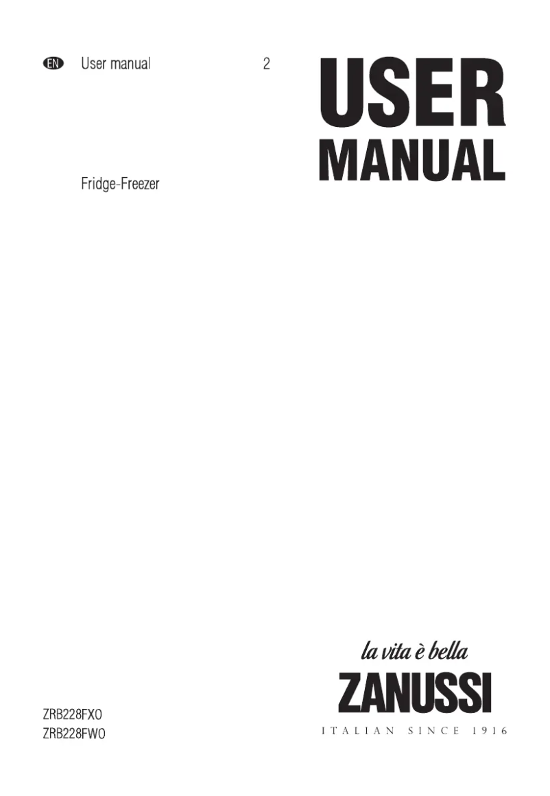 Page n°1 - Manuel utilisateur Zanussi ZRB 228 FXO