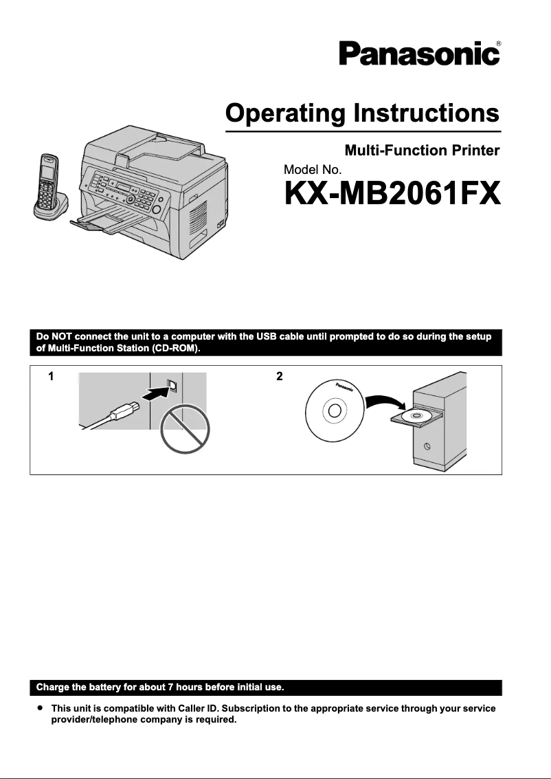 Página 1 del manual Manual de usuario Panasonic KX-MB2061FX