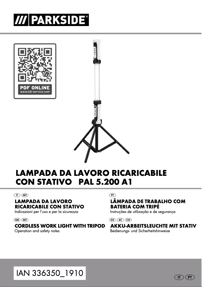 Page 1 de la notice Manuel utilisateur Parkside PAL 5.200 A1