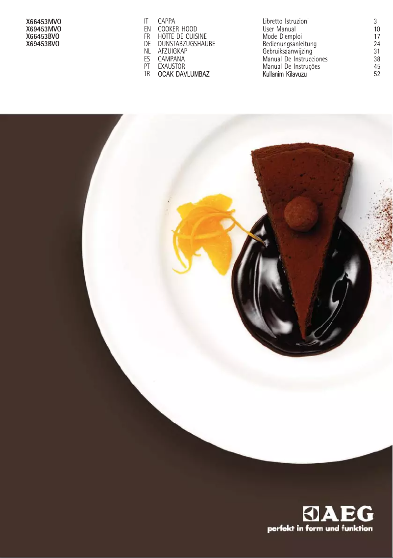 Page 1 de la notice Manuel utilisateur AEG-Electrolux X69453MVO