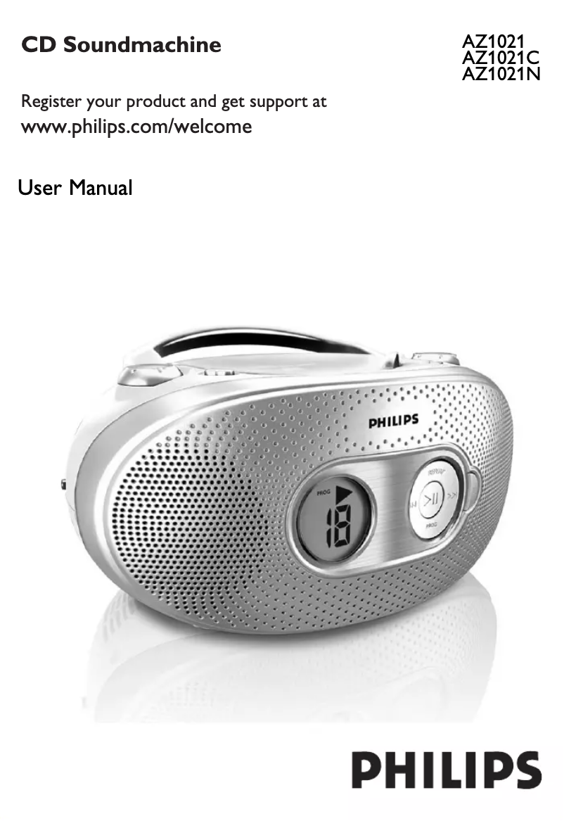 Page 1 of the manual User Manual Philips AZ1021N