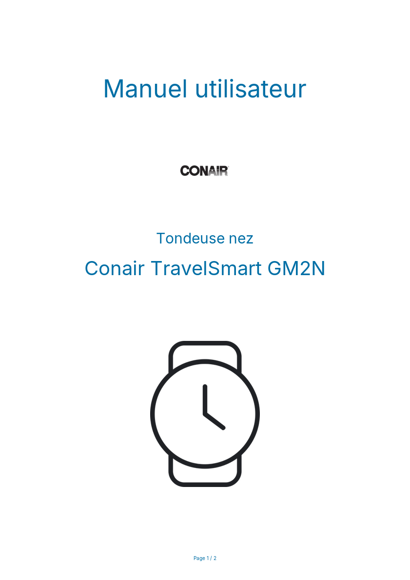 Image de la première page du manuel de l'appareil TravelSmart GM2N