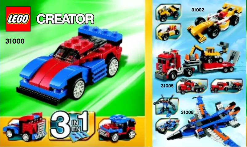 Page n°1 - Manuel utilisateur Lego Mini Speeder 31000