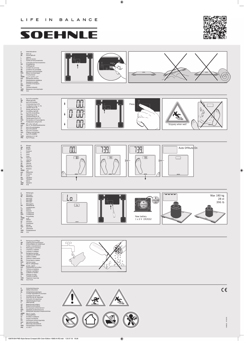 Page 1 de la notice Manuel utilisateur Soehnle Style Sense Compact 300