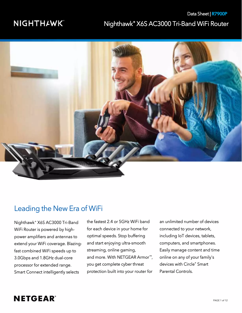 Image de la première page du manuel de l'appareil Nighthawk X6S R7900P