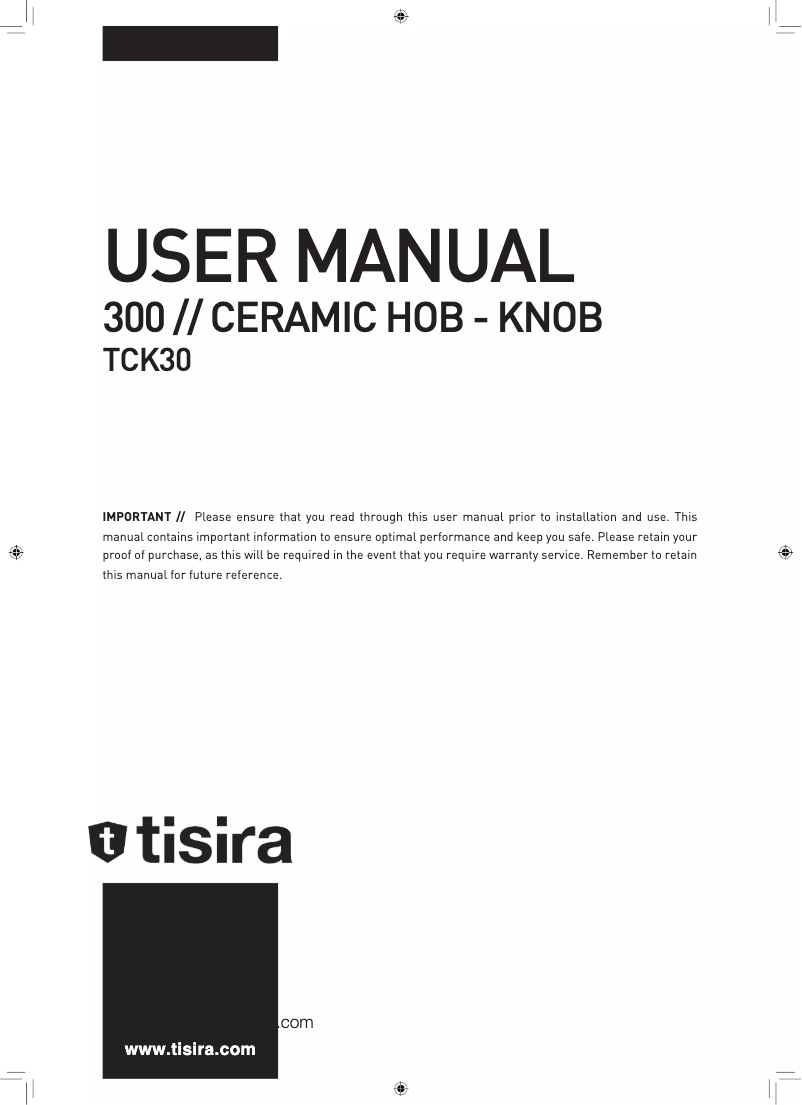 Page n°1 - Manuel utilisateur Tisira TCK30
