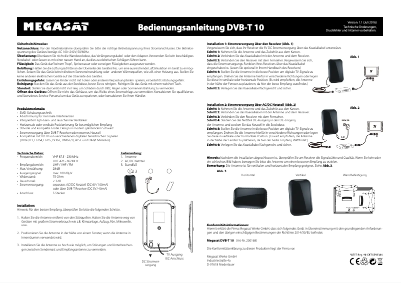 Image de la première page du manuel de l'appareil DVB-T 10