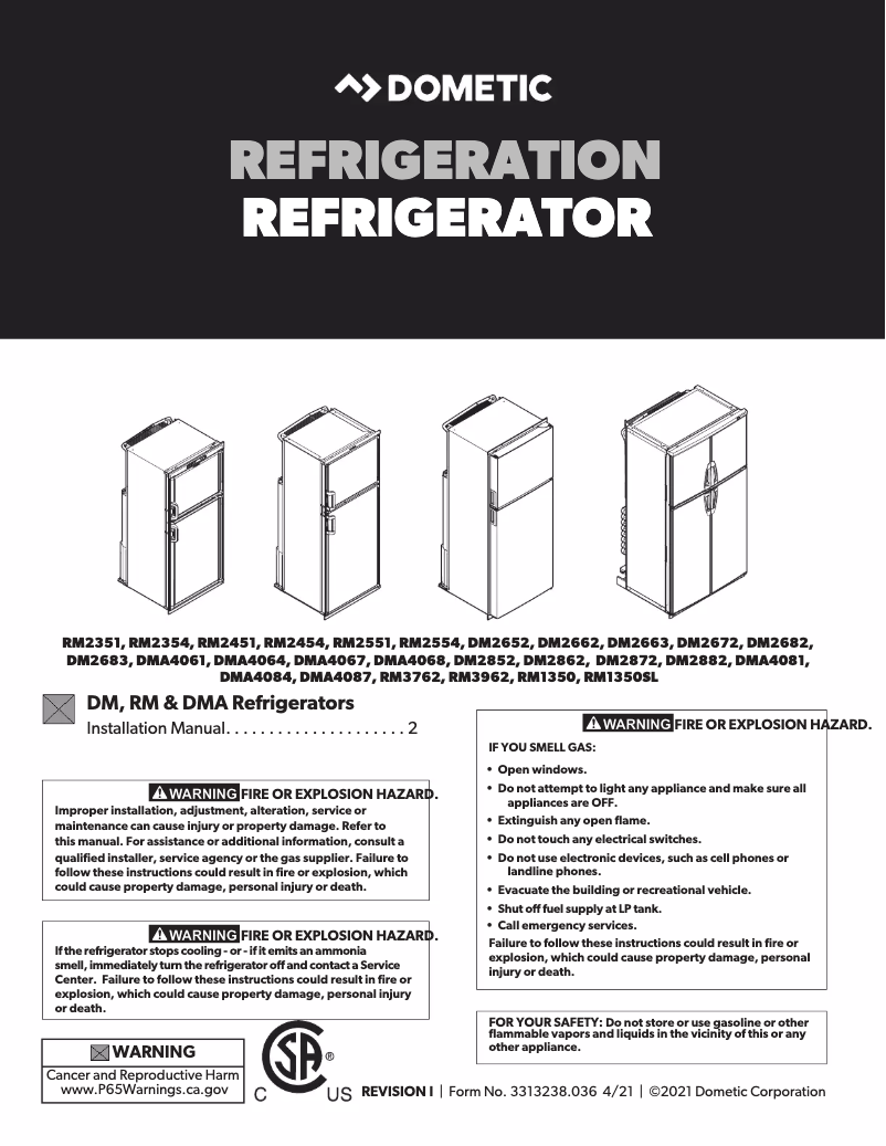 Página 1 del manual Manual de usuario Dometic RM 2351