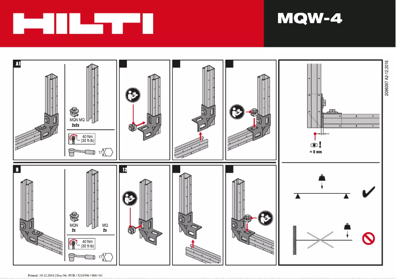 Page 1 de la notice Manuel utilisateur Hilti MQW 90°-R