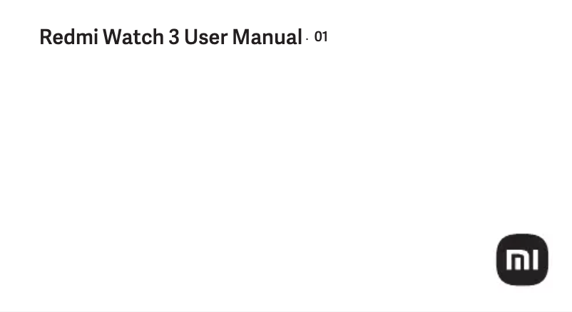 Image de la première page du manuel de l'appareil Redmi Watch 3