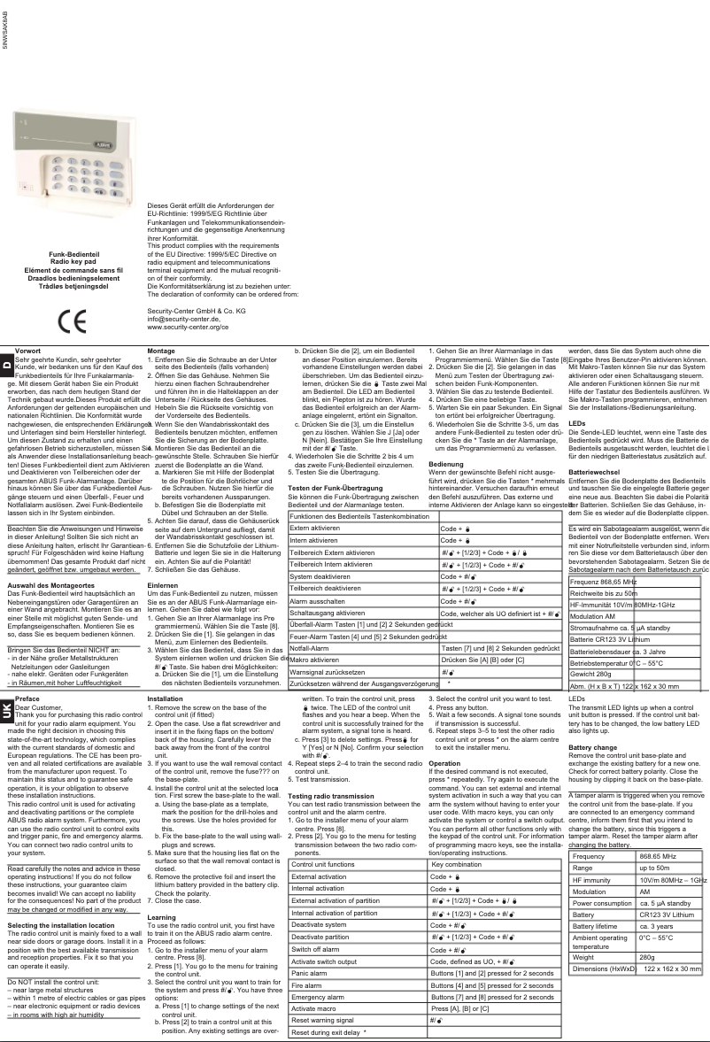 Image de la première page du manuel de l'appareil FU9045