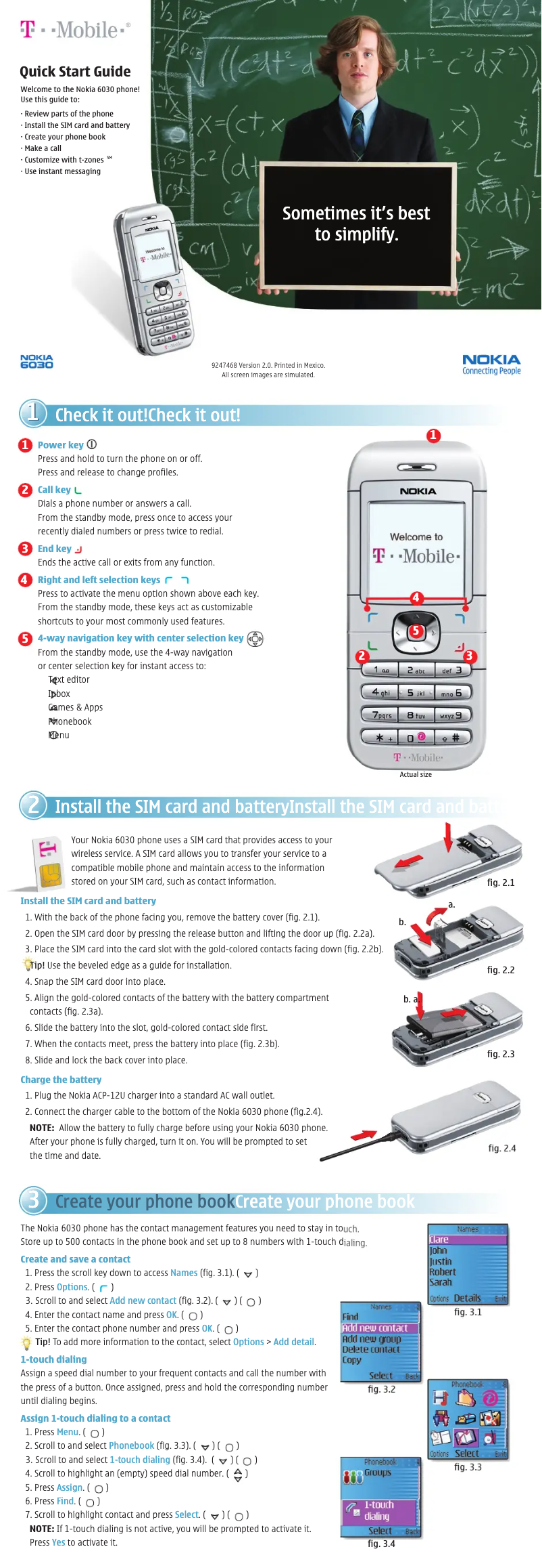 Página 1 del manual Guía de inicio rápido Nokia 6030