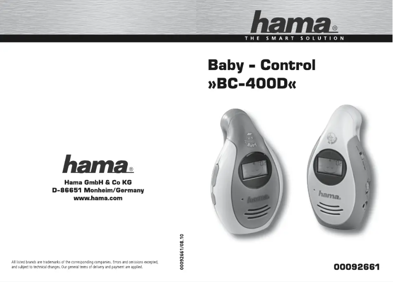 Page n°1 - Manuel utilisateur Hama BC-400D