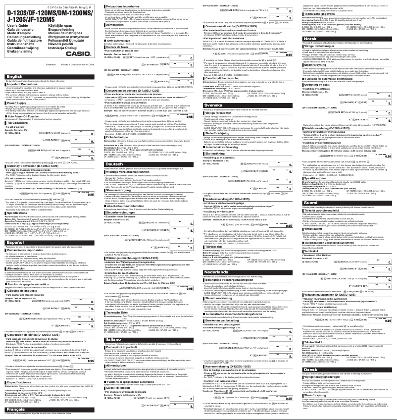 Page n°1 - Manuel utilisateur Casio DF-320TM