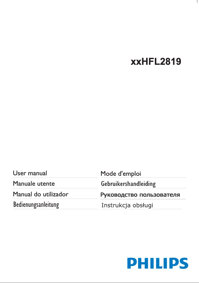 Image de la première page du manuel de l'appareil 19HFL2819P