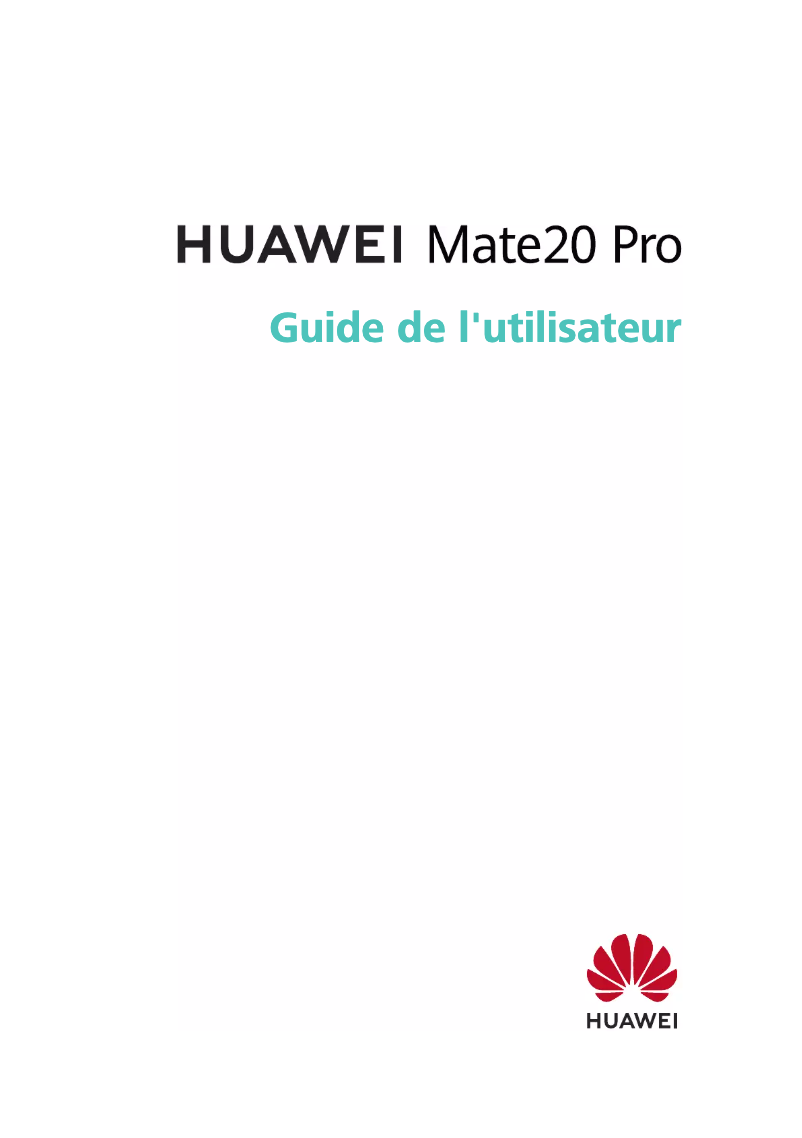 Page n°1 - Manuel utilisateur Huawei Mate 20 Pro