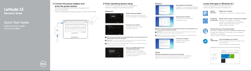 Page 1 de la notice Guide d'installation Dell Latitude 3350
