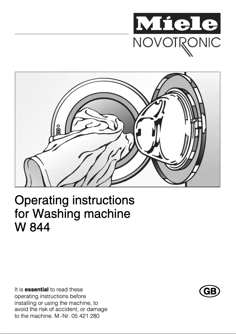Page n°1 - Manuel utilisateur Miele W 844