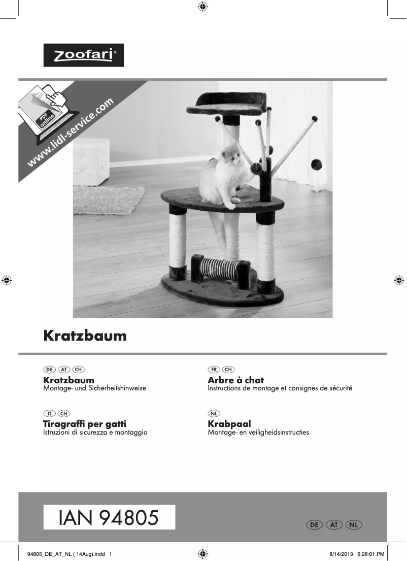 Page 1 de la notice Manuel utilisateur Zoofari IAN 94805