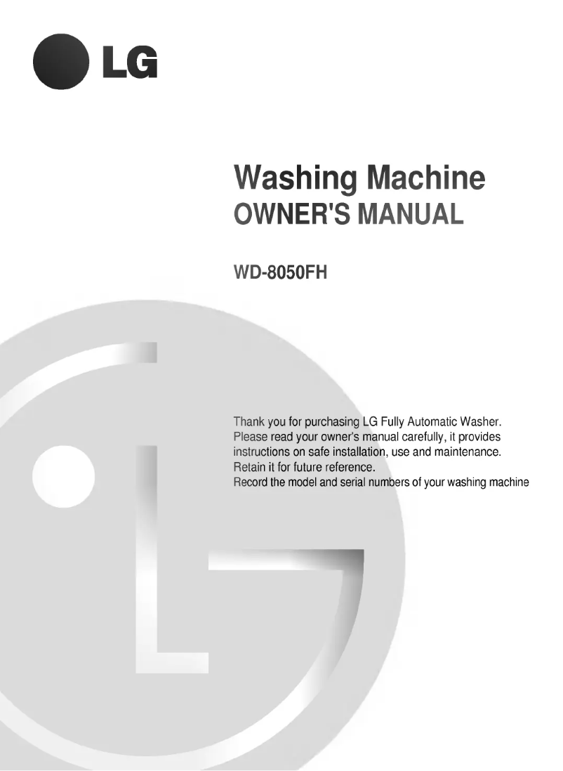 Página 1 del manual Manual de usuario LG WD-8050FH