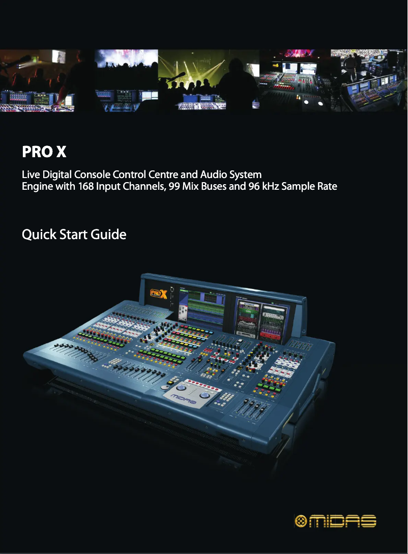 Página 1 del manual Guía de inicio rápido Midas PRO X