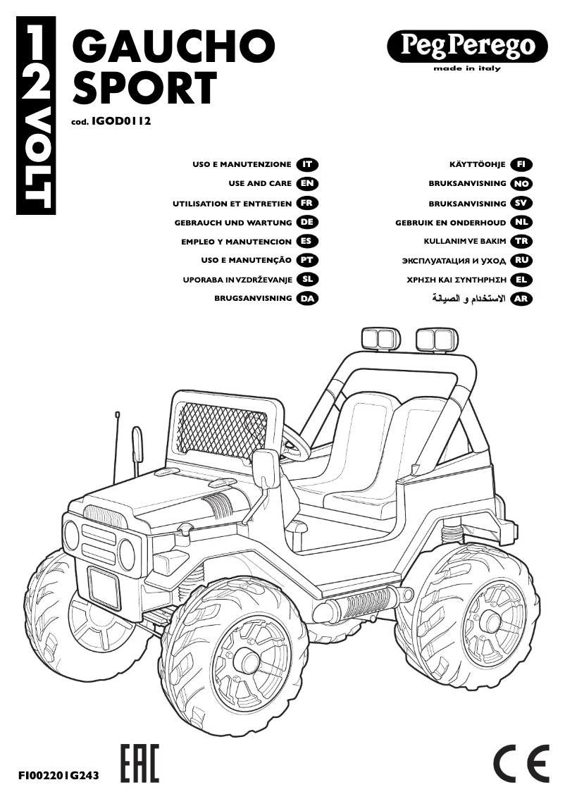 Page n°1 - Manuel utilisateur Peg Perego Gaucho Sport