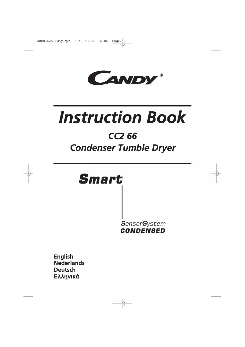 Page n°1 - Manuel utilisateur Candy CC2 66-S
