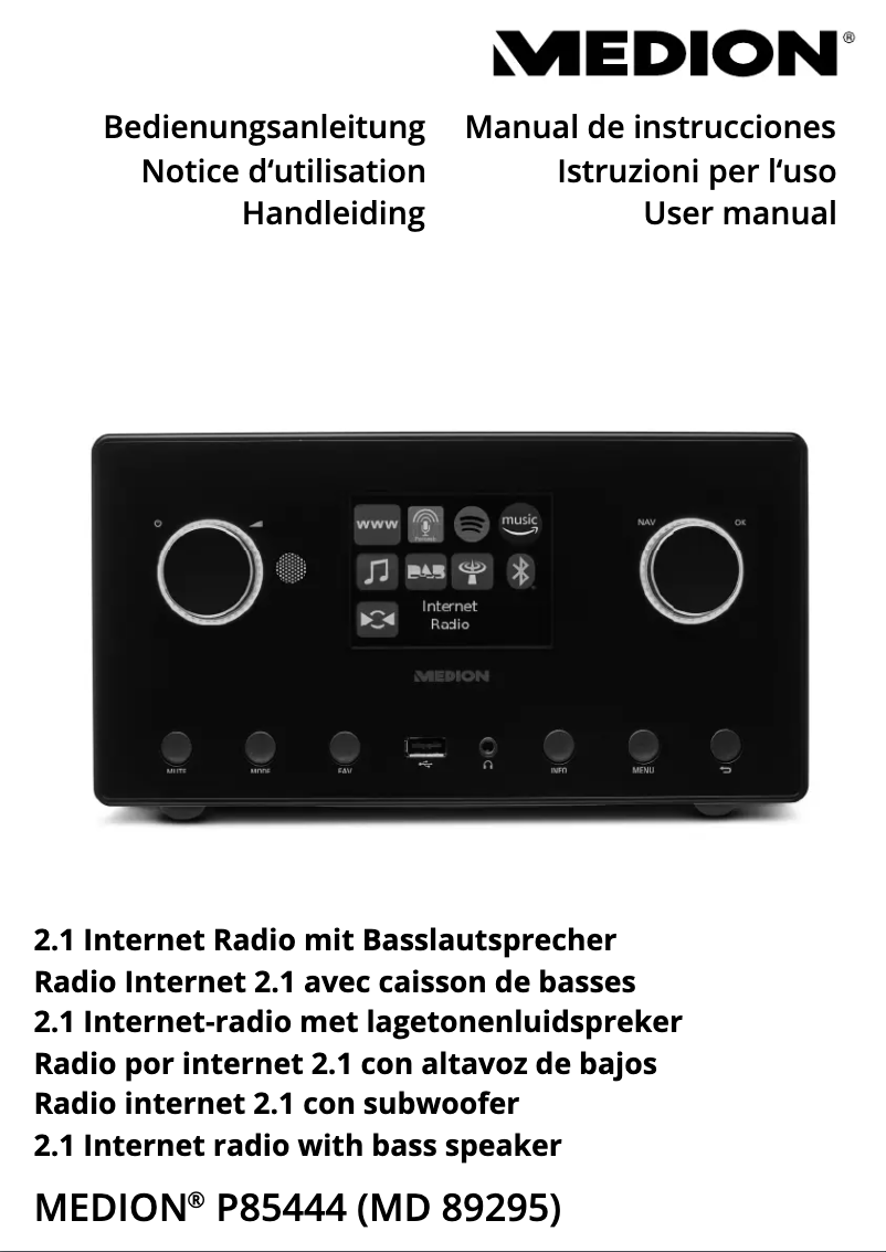 Image de la première page du manuel de l'appareil P85444 (MD 89295)