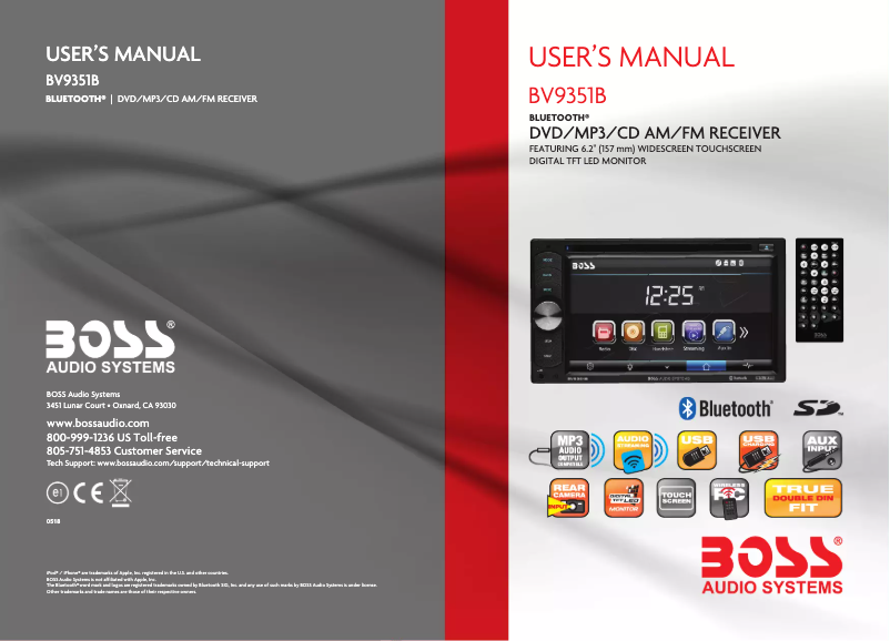 Page 1 de la notice Manuel utilisateur Boss BV9351B