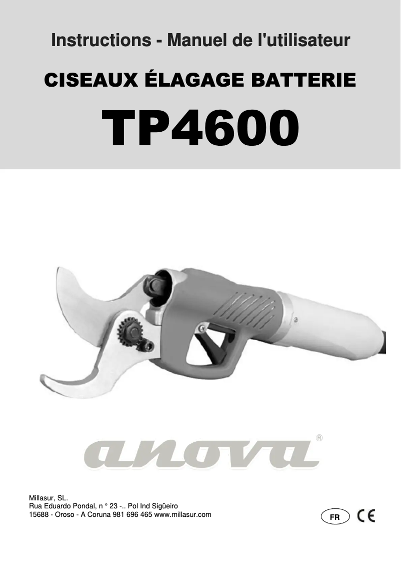 Página 1 del manual Manual de usuario Anova TPB4600