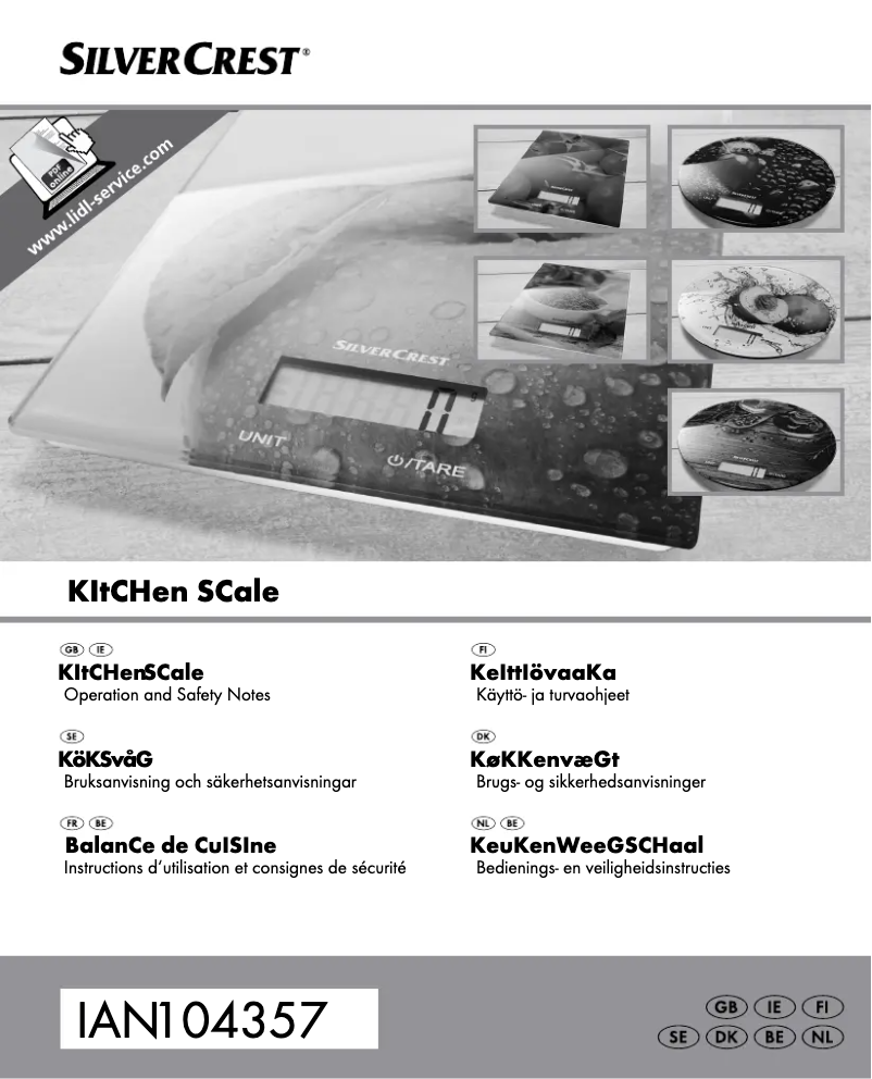 Page n°1 - Manuel utilisateur SilverCrest IAN 104357