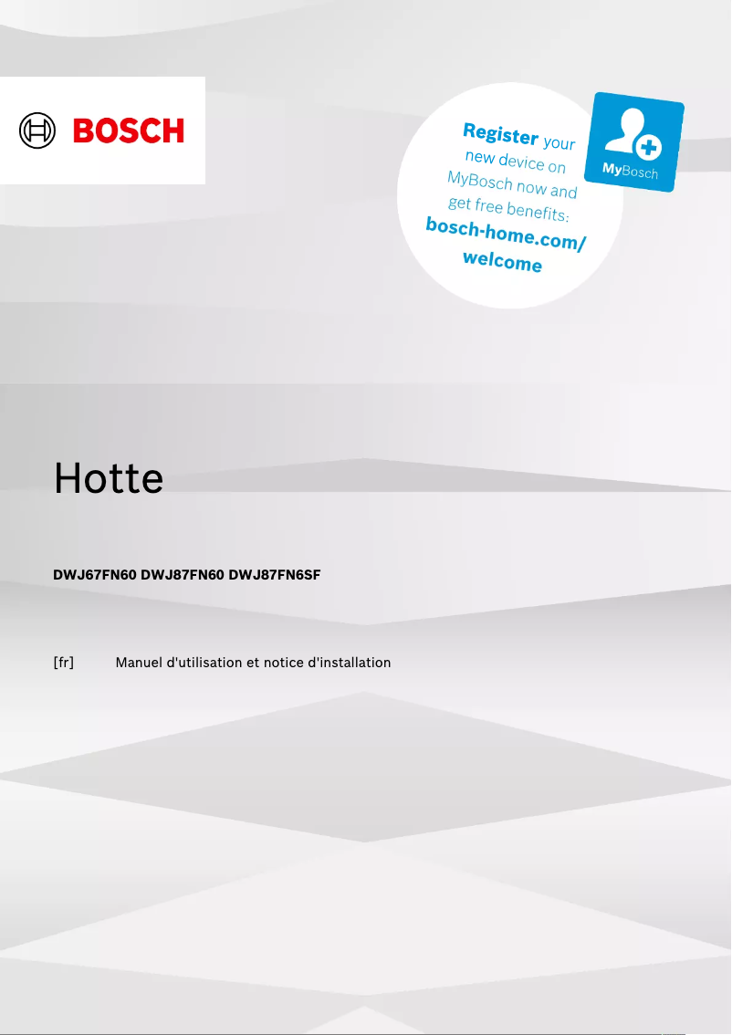 Page 1 de la notice Manuel utilisateur Bosch DWJ87FN60